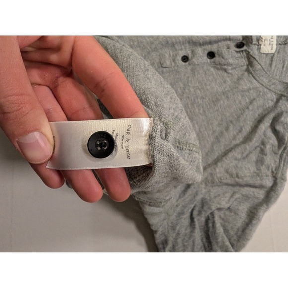 Rag & Bone Mens 2XL Long Sleeve Henley Shirt Heather Grey Spring 100% Cotton - Picture 9 of 12